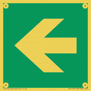 E913 Safe condition: Left arrow (90 deg supplimentary)